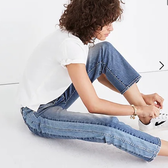 Madewell Cruiser Straight Crop Jeans: Pierced Edition - Picture 2 of 4